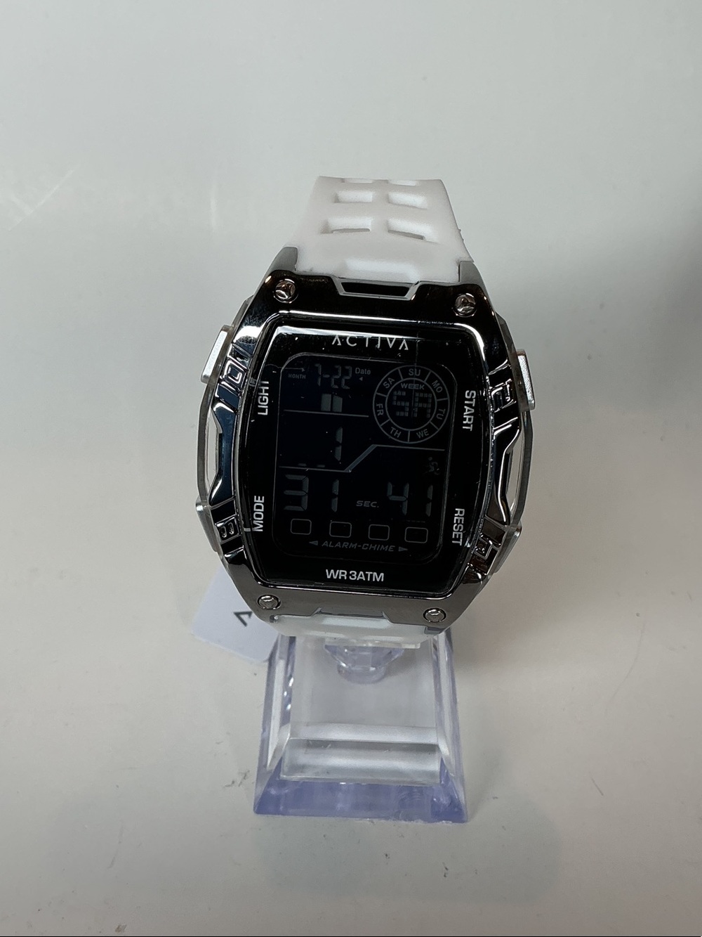 Ativa Digital Sports Watch - White Strap with Silver-ACW810-001